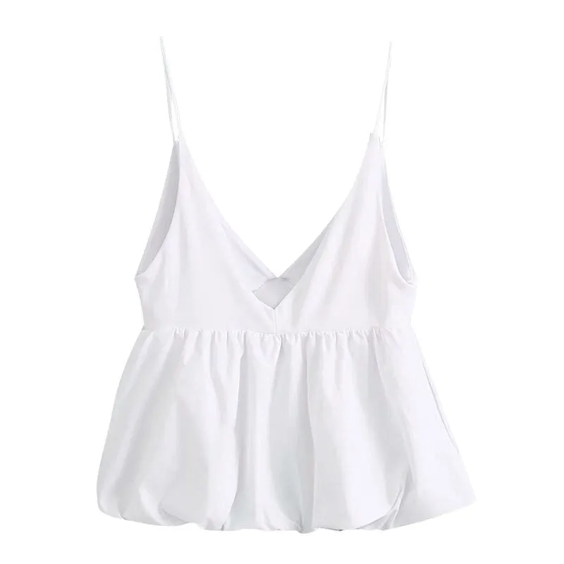 RUFFLED BLOUSE THIN STRAPS