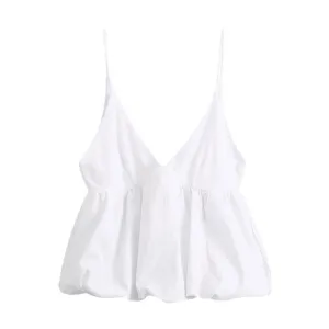 RUFFLED BLOUSE THIN STRAPS
