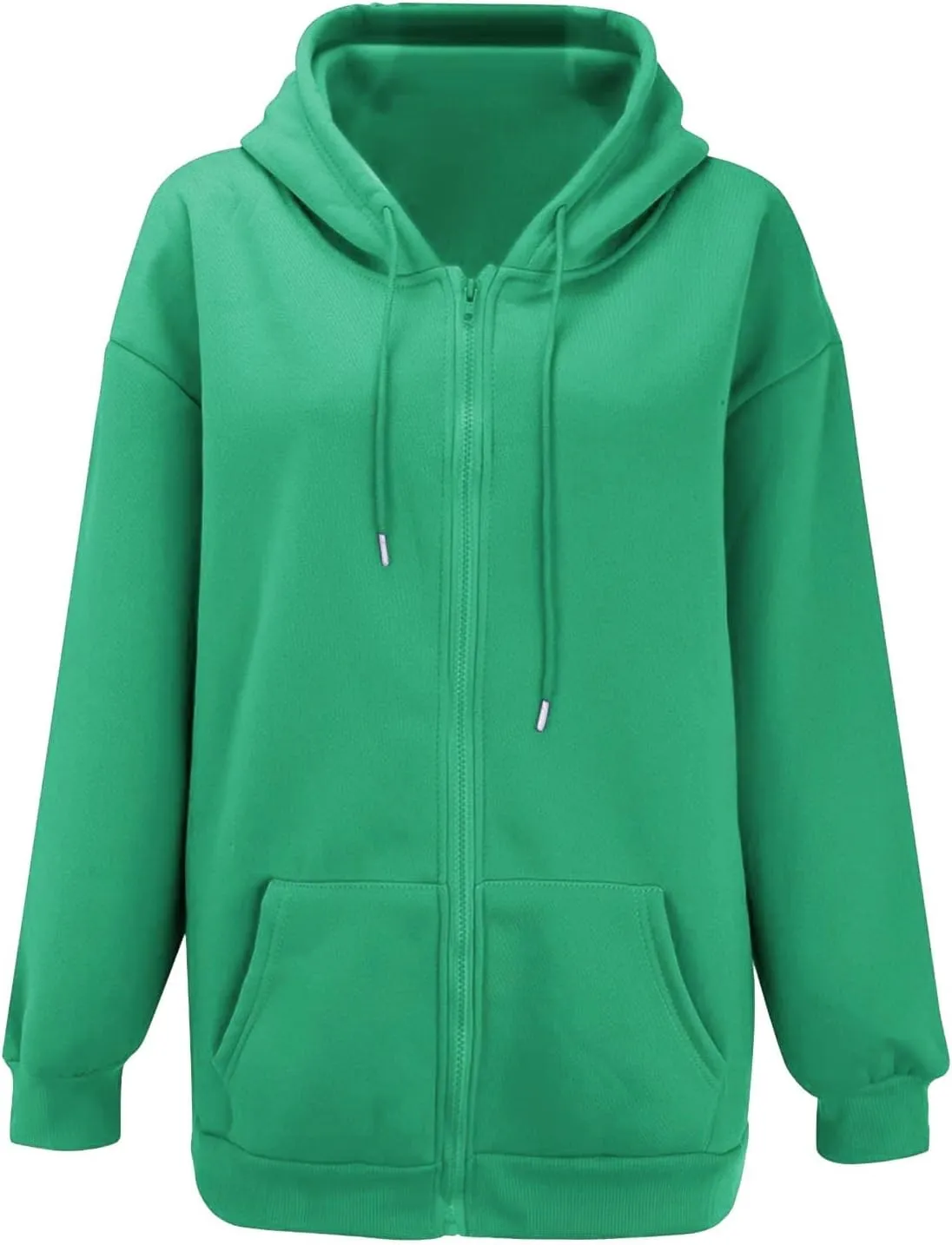 SHAOBGE Fall Sweatshirts for Women Zip Up Hoodies Oversized Sweatshirt Y2K Clothing Casual Drawstring Jacket with Pockets