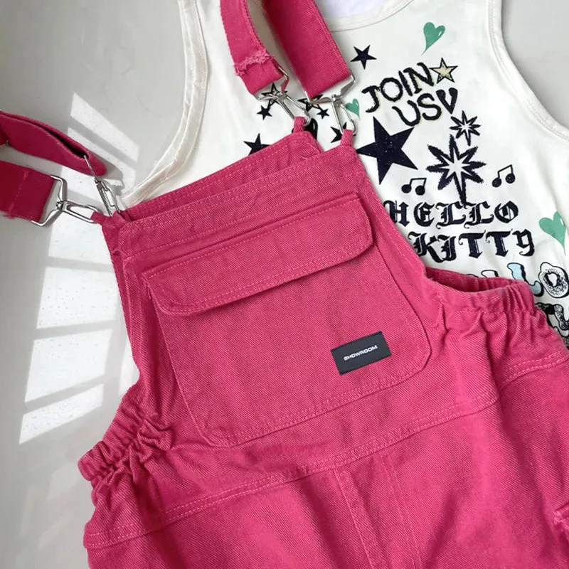 Summer Fashion Women Shorts Jumpsuits And Rompers High Quality Solid Plus Size Woman Strap Rose Red Jeans Overalls Shorts Female