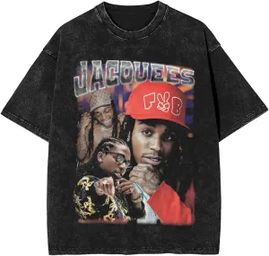 T Shirt Man's Wash Cotton Loose Crew Neck Short Sleeve Streetwear Basic Tops