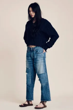 V-Neck Cable Sweater