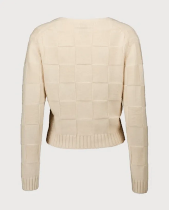 V-Neck Cropped Sweater - Oatmilk