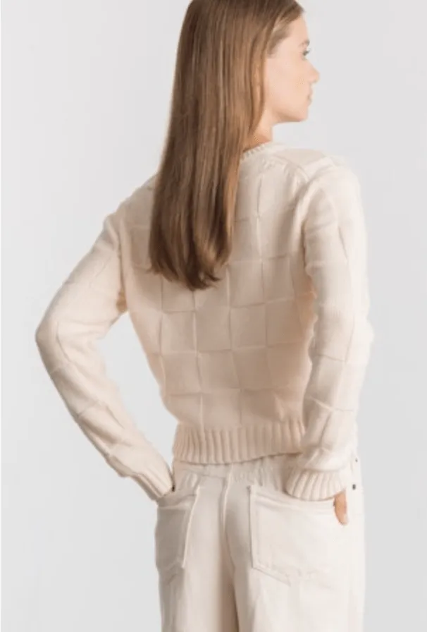 V-Neck Cropped Sweater - Oatmilk