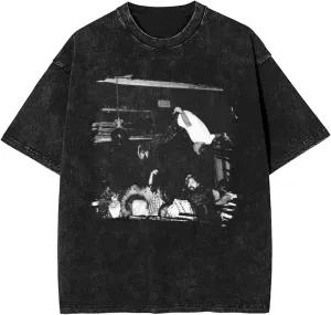 Vintage T Shirts Men Oversized Short Sleeve Casual Shirt Crew Neck Washed Tee Cool Retro Top Graphic T-Shirt