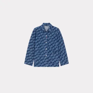 Women Monogram Blue Workwear Jacket - Rinse Blue Denim