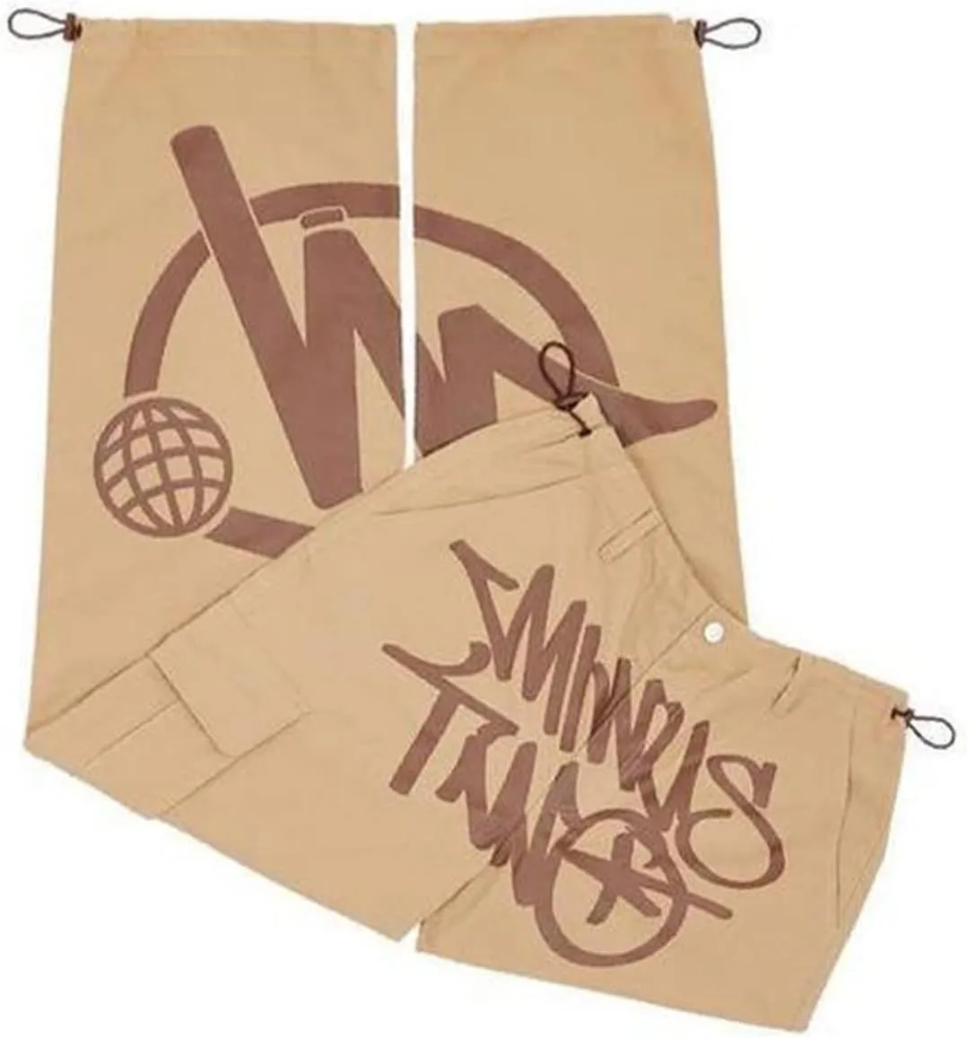 Womens Cargo Pants Y2K High Waist Baggy Overalls Jeans New Hip Hop Rock Minus Two Loose Joggers Trousers Streetwear