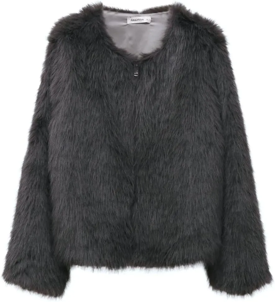 Women's Faux Fur Zip Up Jacket
