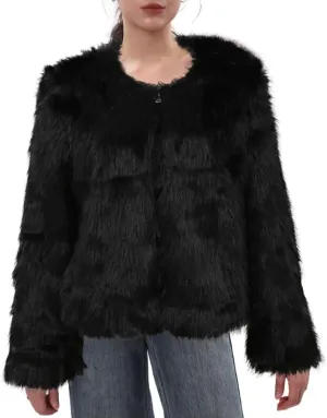 Women's Faux Fur Zip Up Jacket