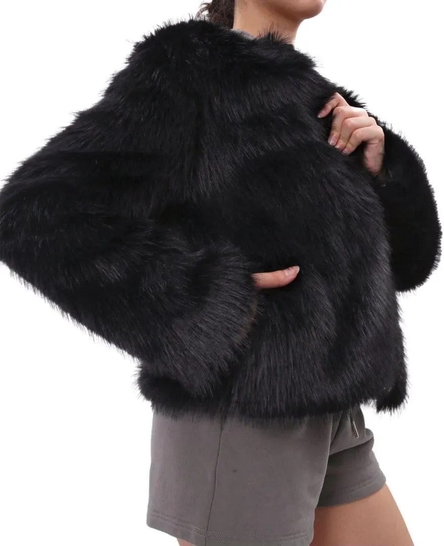 Women's Faux Fur Zip Up Jacket