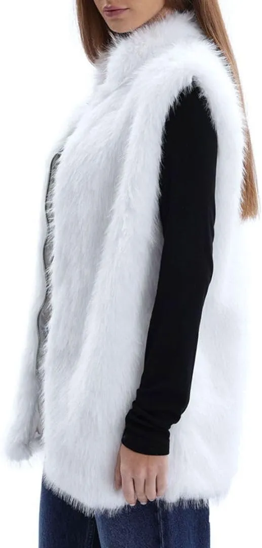Women's Faux Fur Zip Up Vest