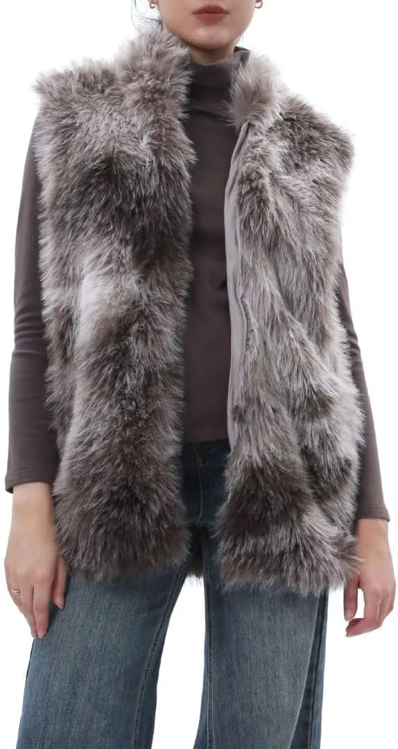Women's Faux Fur Zip Up Vest