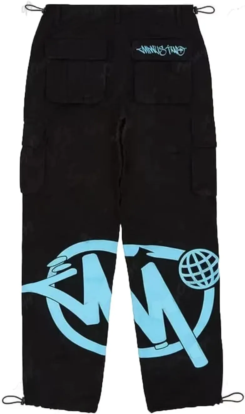 Womens Jeans High Waist Baggy Overalls Cargo Pants New Hip Hop Rock Minus Two Y2K Loose Joggers Trousers Streetwear