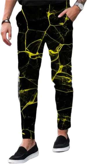 YIBIMOTTO Mens Slim Fit Dress Pants Stretch Plaid Slacks Skinny Checkered Chino Pants Blue Casual Business Suit Pant for Men,Yellow Crack,L
